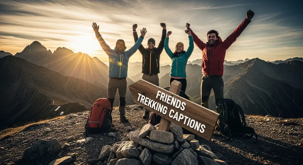 Friends Trekking Captions