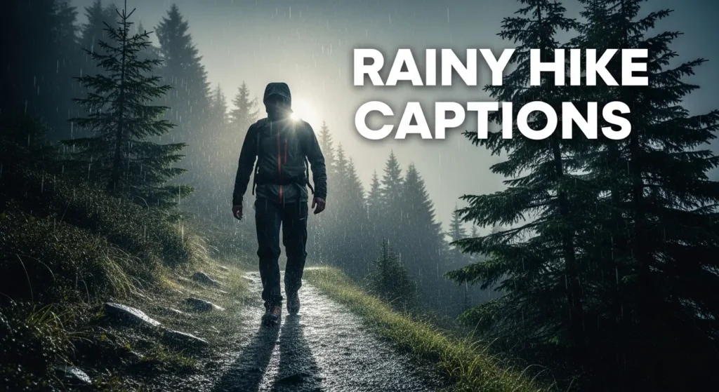Rainy Hike Captions