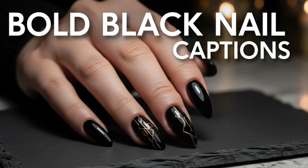 Bold Black Nail Captions
