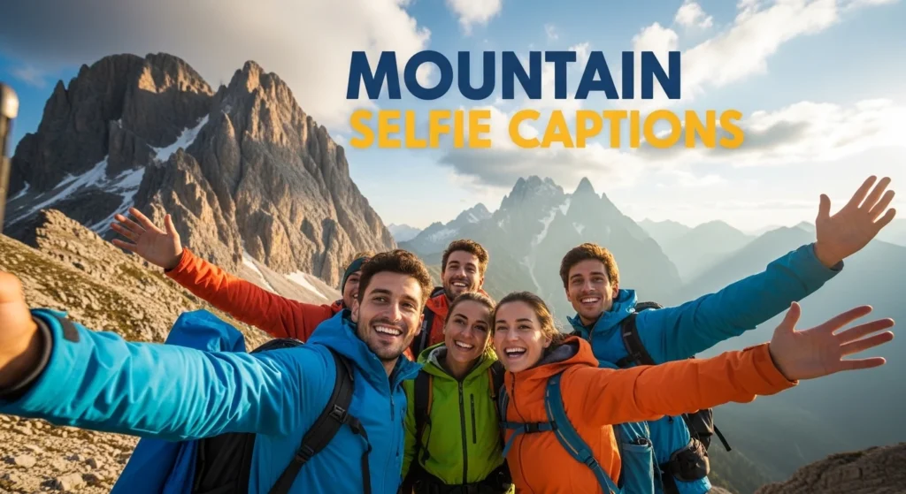 mountain selfie captions