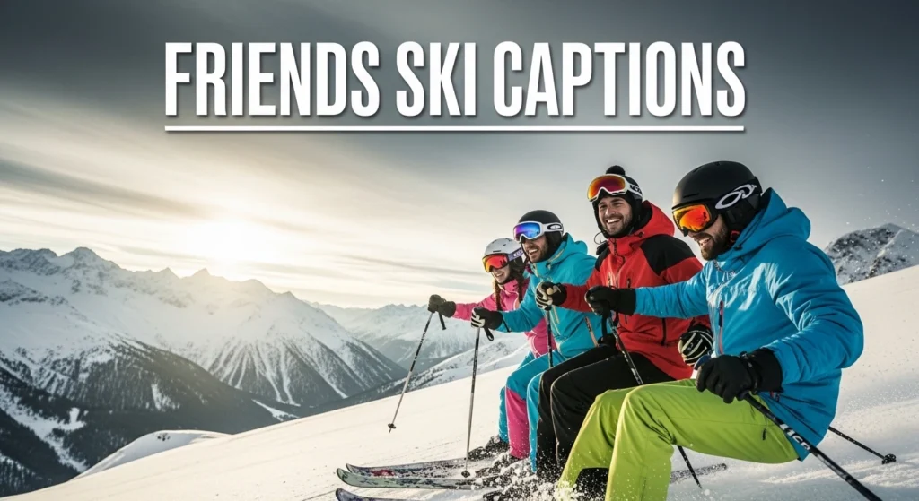 Friends Ski Captions