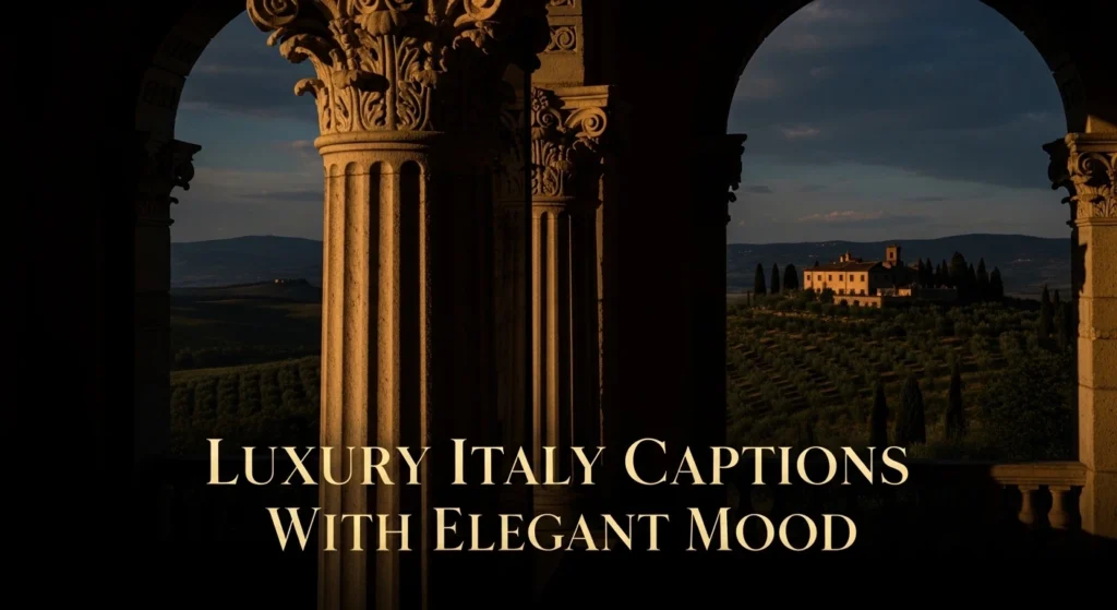 luxury italy captions with elegant mood