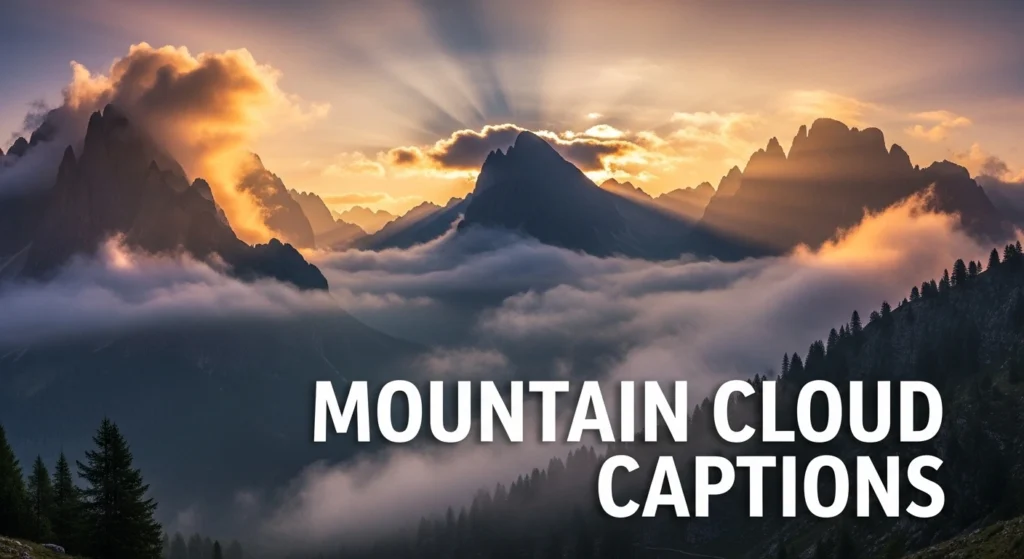 mountain cloud captions
