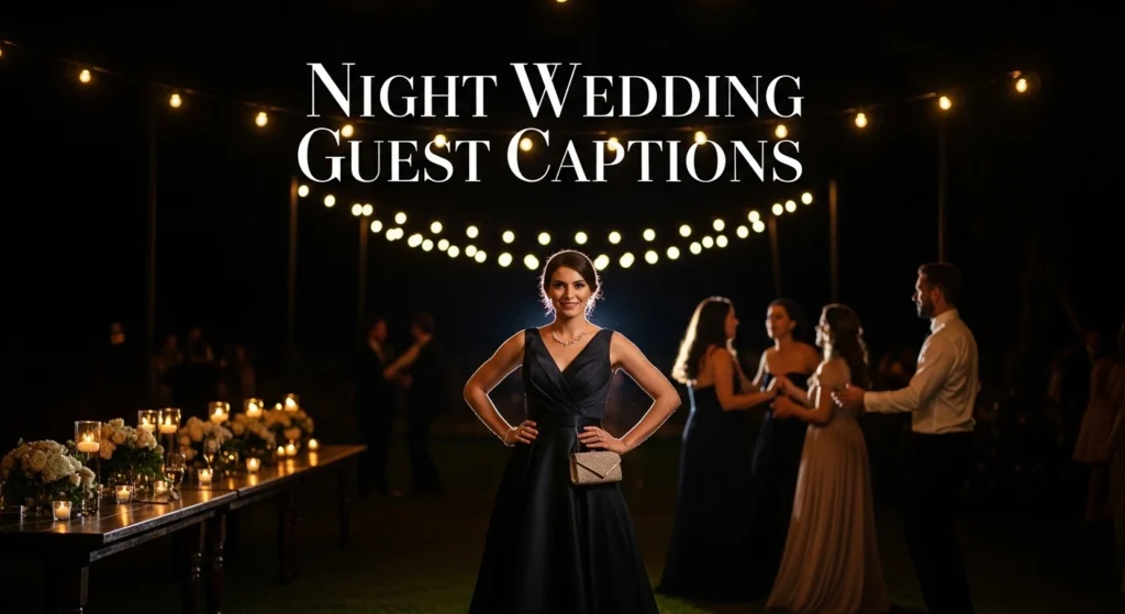 Night Wedding Guest Captions