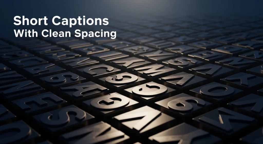 short captions with clean spacing