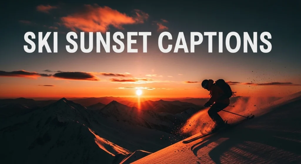 Ski Sunset Captions