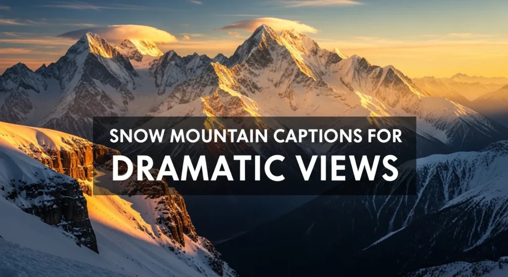 snow mountain captions for dramatic views