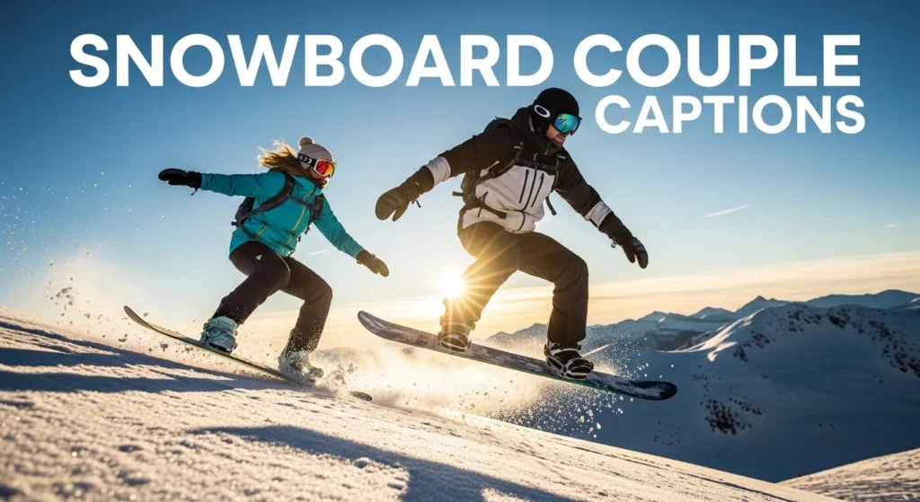 Snowboard Couple Captions