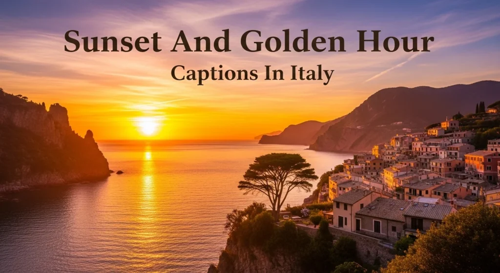 sunset and golden hour captions in italy