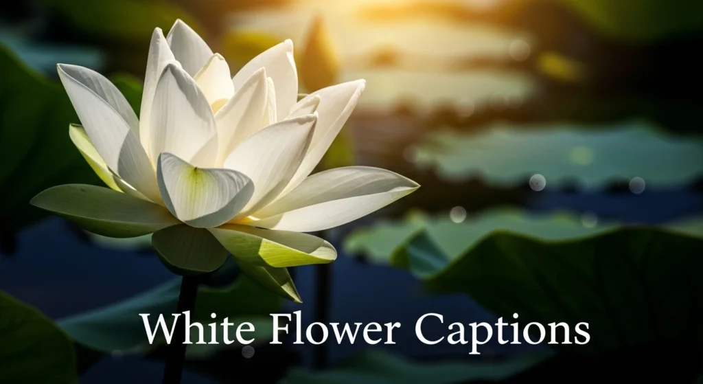 white flower captions